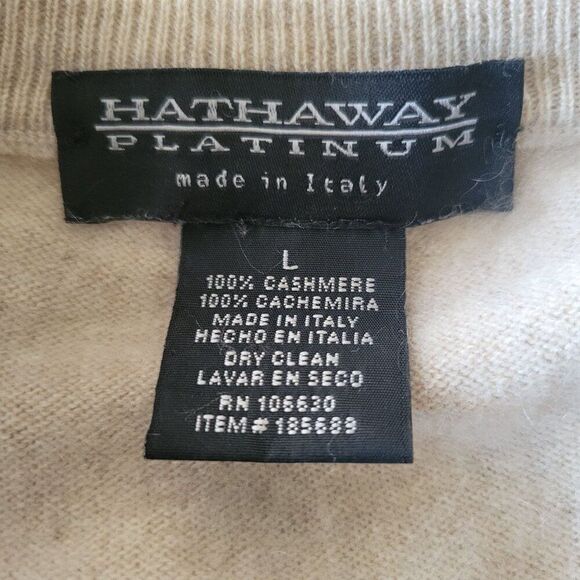Vintage Hathaway Platinum Mens Cashmere Sweater (Size L) - Picture 5 of 6